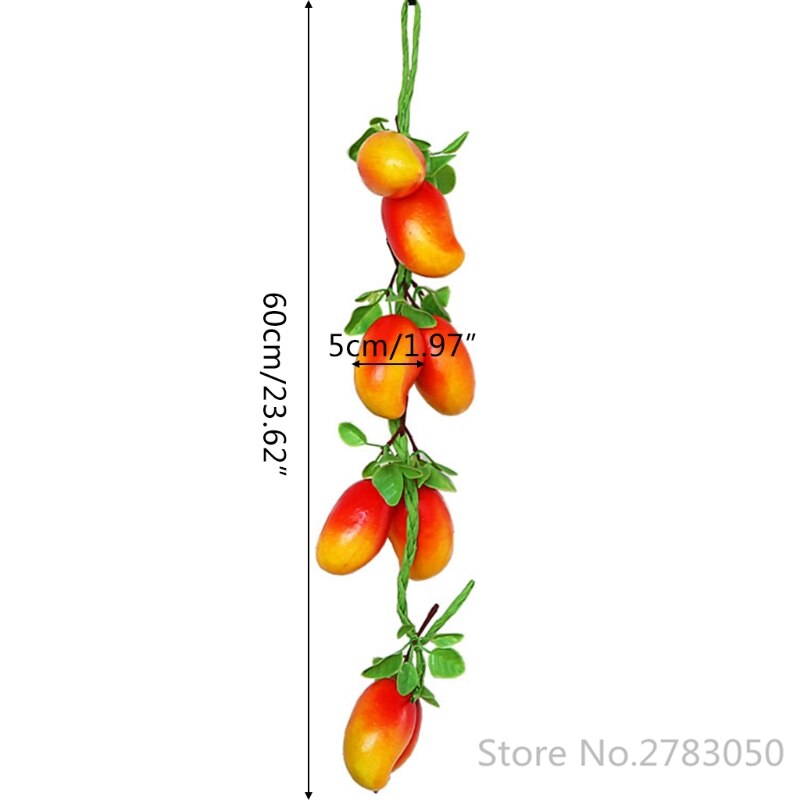 Artificial Fruit Vegetables Peach Lemon Mango String for Restaurant Hotel Home Garden Decoration Hanging Pendant Display Props