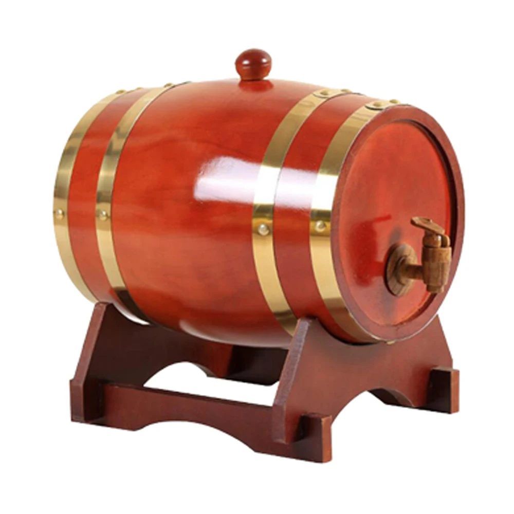 3l trætønder vintage egetræ ølbrygning værktøjer tap dispenser til romkande whisky vin bar værktøjer hjemme whisky tønde karaffel: Sort