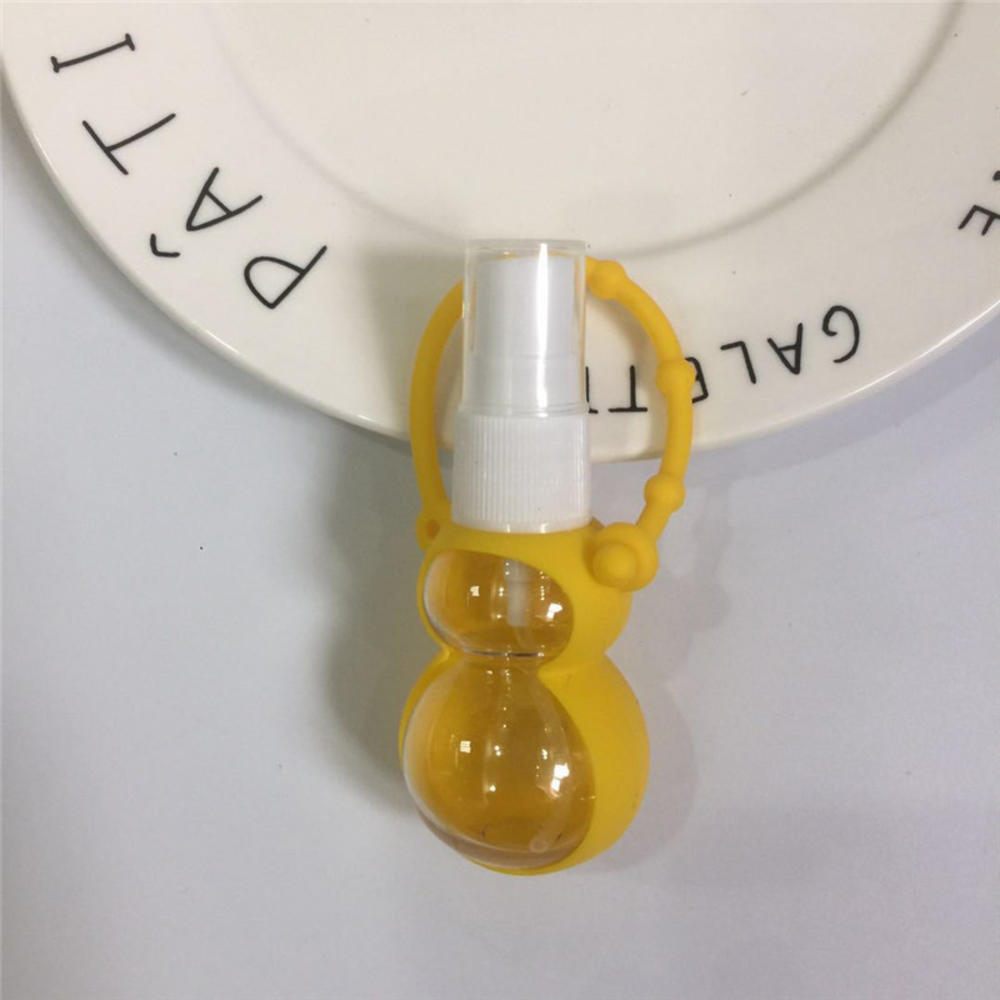 30ml silicone dos desenhos animados forma cabaça mini gel portátil desinfetante para as mãos mini garrafa recarregável removível viagem capa: 03