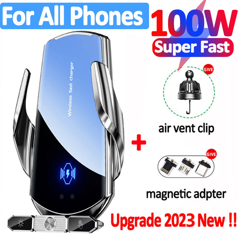 Auto draadloze oplader Magnetische mobiele telefoonhouder Mobiele telefoonstandaard in auto GPS-ondersteuning 360 ° Draaibare houder voor iPhone Xiaomi