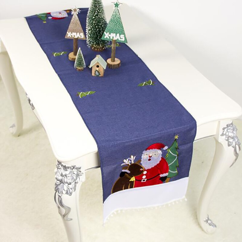 Polyester print bord flagga jul bord löpare bord skrivbord bordsdukar hotell hem festival dekoration: Stil 1