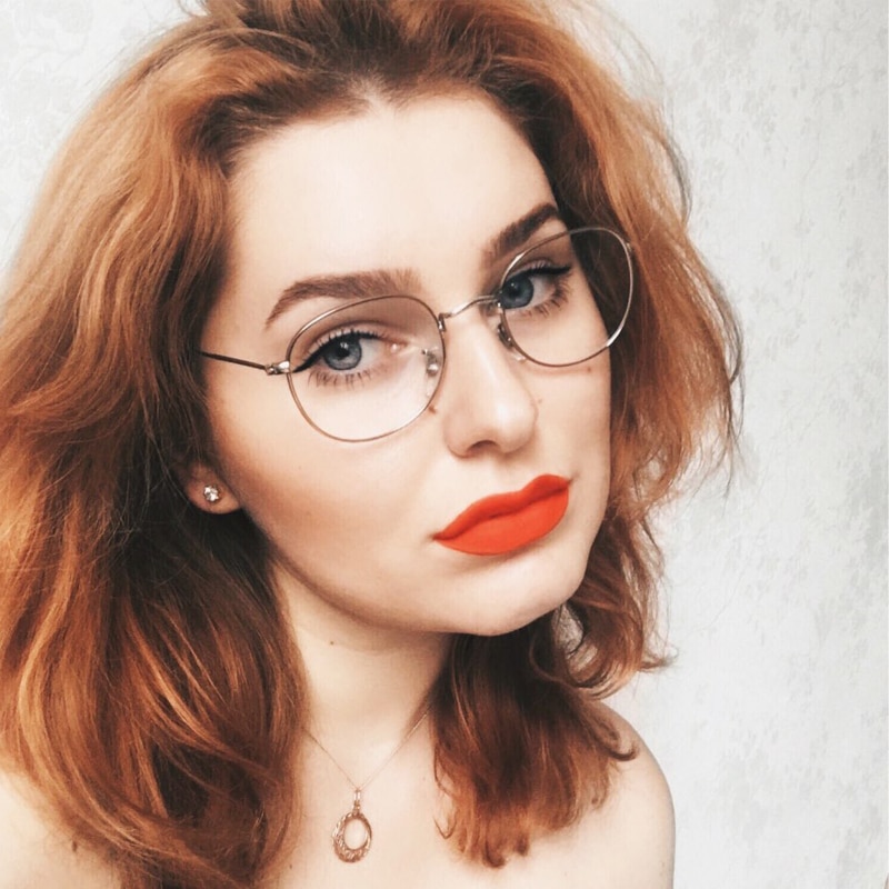 Korean Glasses Frame Retro Gold Eyeglass Frame Spectacles Round Computer Glasses Unisex NO Degrees 3447