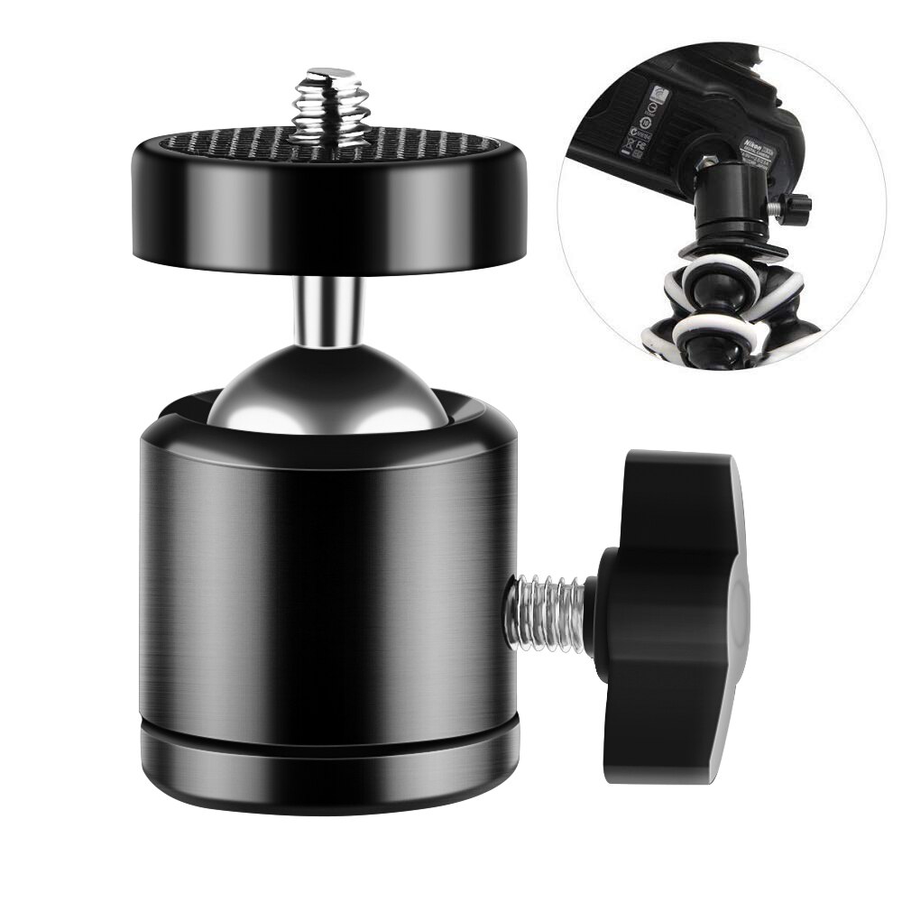 360 Degree Rotation Tripod Head Tripod Ball Head For Canon Nikon Sony DSLR Camera Camcorder Mini Tripod LED Light Flash Bracket