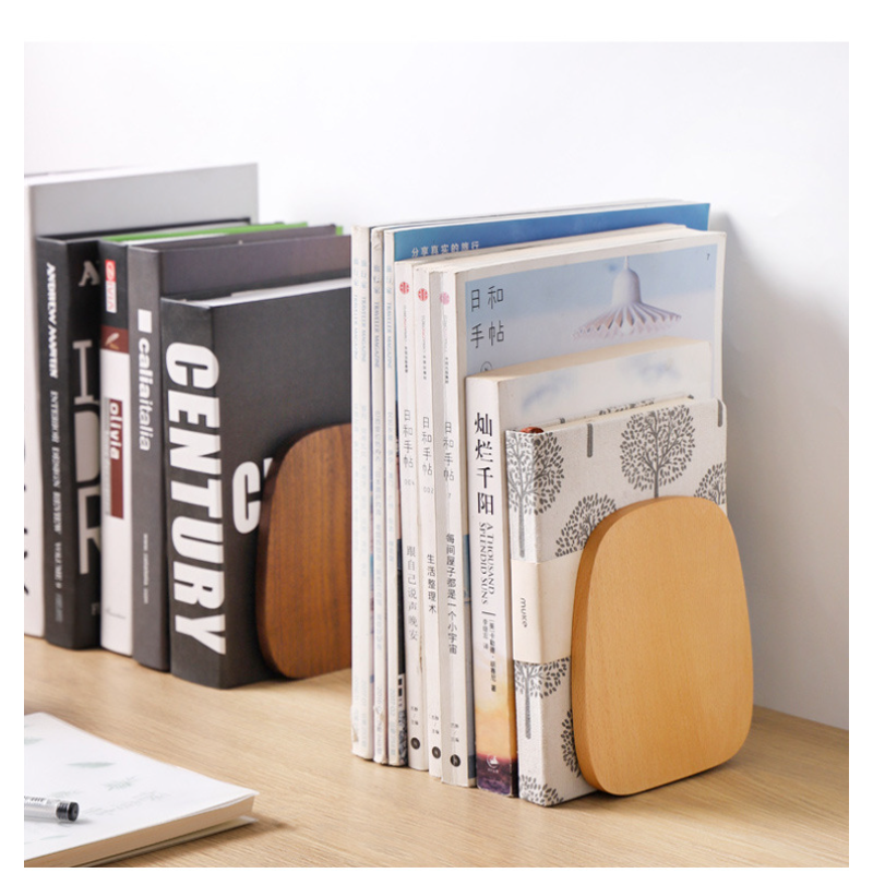 Walnut Wood Book Stand Desktop Organizer Desktop Office Home Bookends Book Ends Stand Holder Shelf