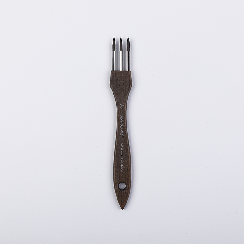 Pincel de pintura acrílica de acuarela con peine multidiente ArtSecret # 2035 Crin Mix Pelo de nailon Mango de madera Arte Papelería