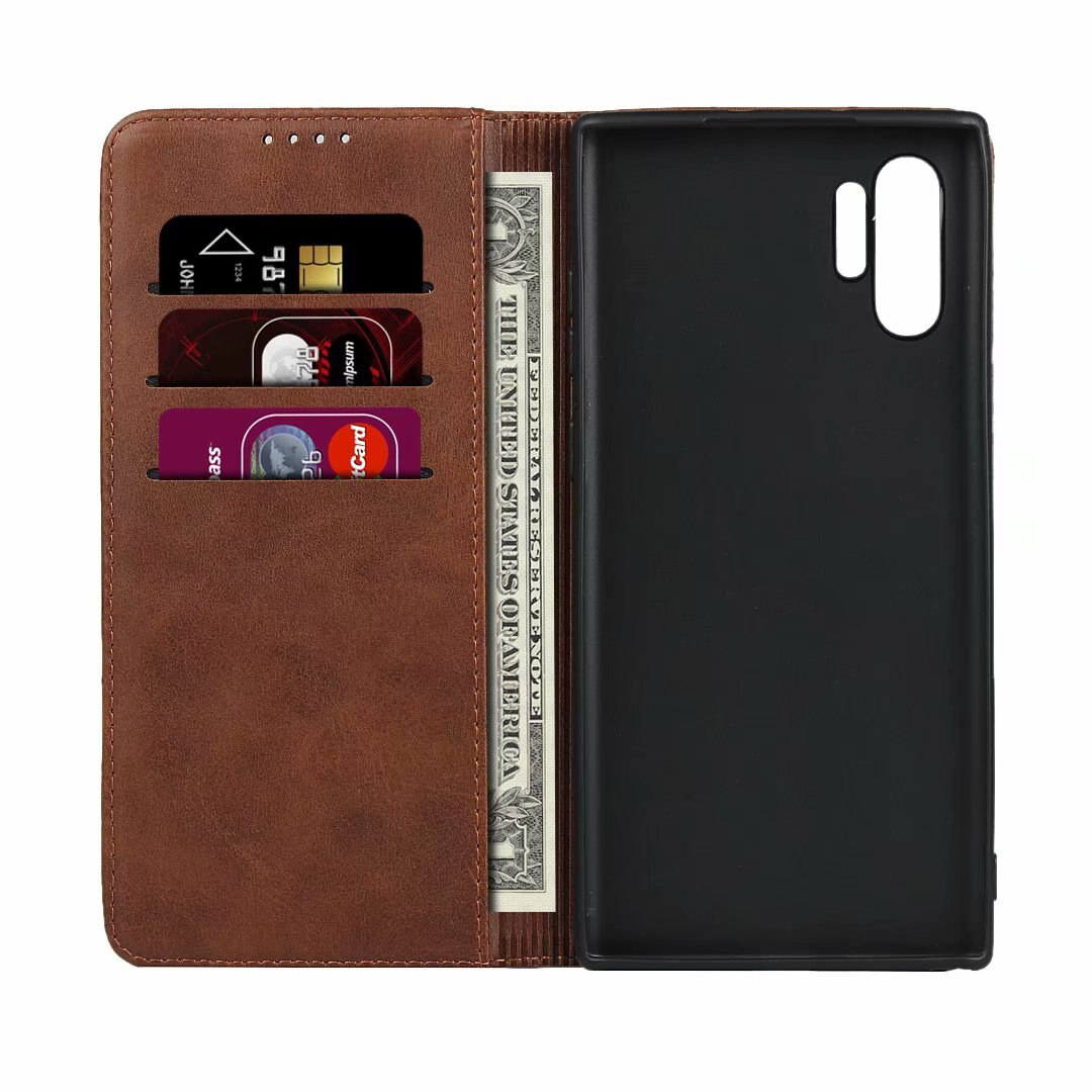 Capa de couro para samsung galaxy note 10 note10 plus 5g flip caso titular do cartão coldre atração magnética capa caso carteira