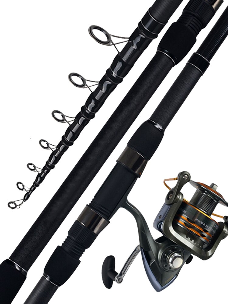 Canne à pêche de mer télescopique Super dur haute teneur en carbone carpe matériel de pêche longue portée canne à lancer alimentation canne à roche 10-200g lac