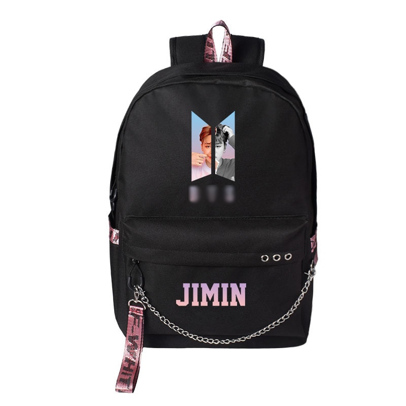 Sac à dos coréen sacs d'école pour filles garçons adolescent Cool personnalité Fans orchestre sac à dos pour adolescent filles USB Charge: JIMIN