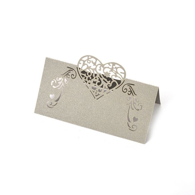 Bord bord kort udhulet bryllup invitation kort kort bord navn beskeder lykønskningskort bryllup fest kort 50 stk.