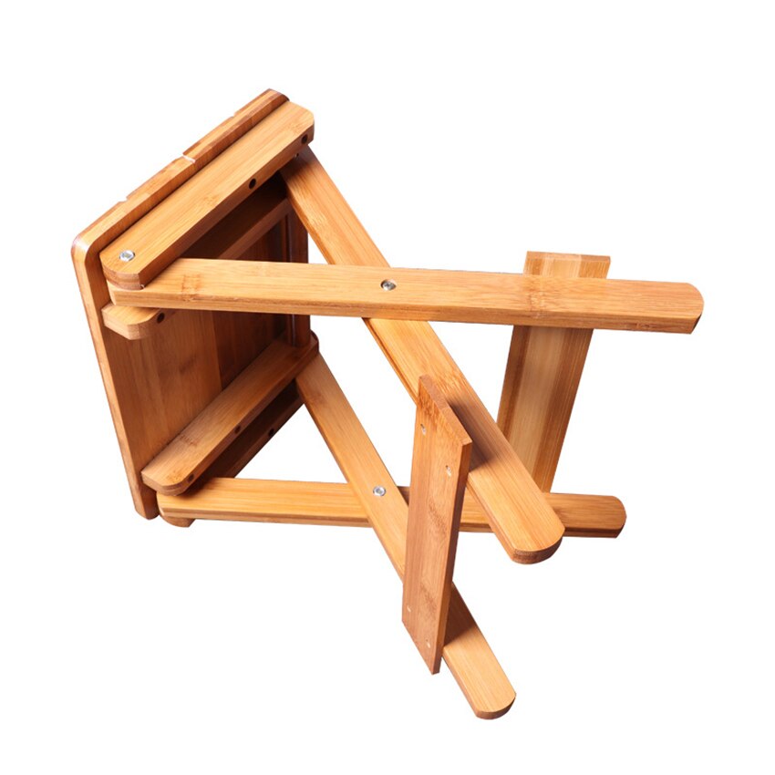 Bamboo Folding Stool for Shaving Shower Foot Rest, Outdoor Fishing Stool Folding Shower Seat, Fully Assembled 31.5cm Height