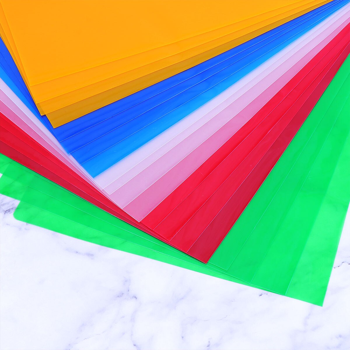 20pcs Office Document Folder Single Page Paper Folder Shape Plastic Folder (Mixed Color)