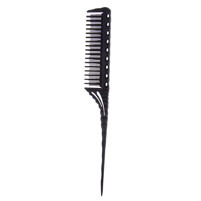 3-Row Teeth Teasing Comb Detangling Brush Tail Comb Adding Volume Back Coming Hairdressing Combs Hairbrush 3 Colors: Black