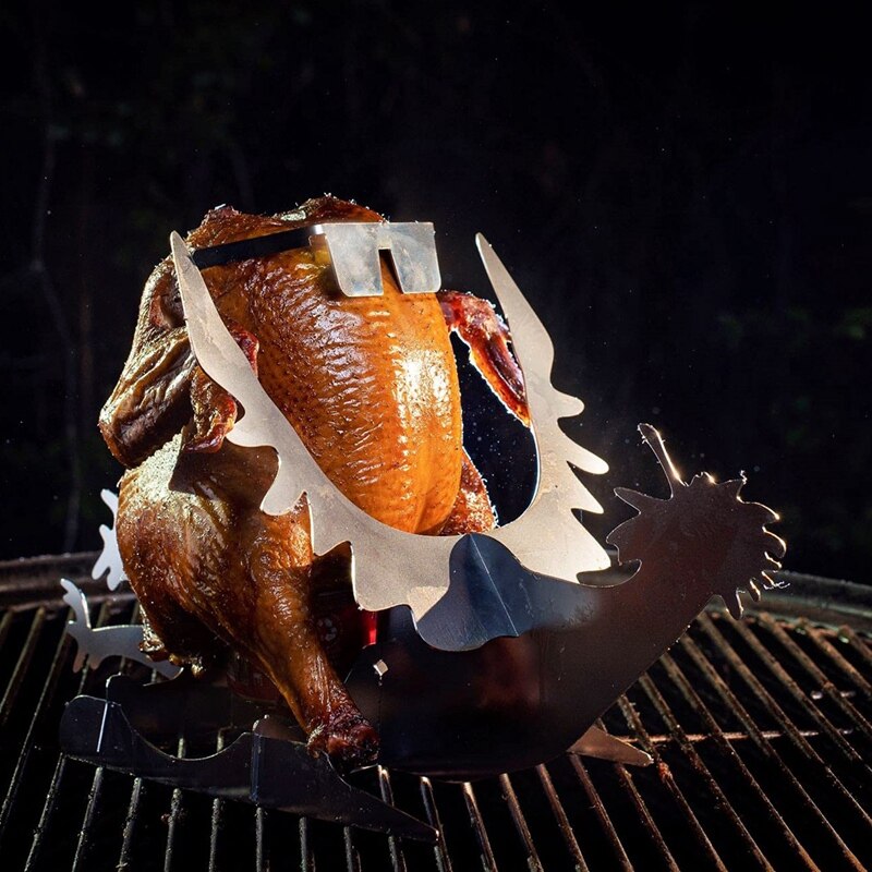 -Bier Kip Stand Rvs Kip Grill Houder Kip Roosteren Rack Keuken Outdoor Bbq Grillen Gebraden Rack