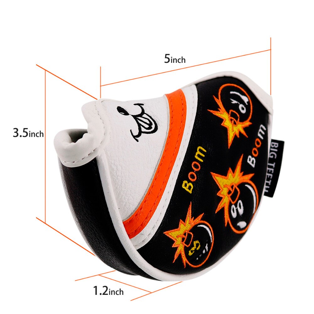 Golf Putter Cover Half Mallet Mini Small Golf Headcover Club Head Protector Magnetic Closure Leather