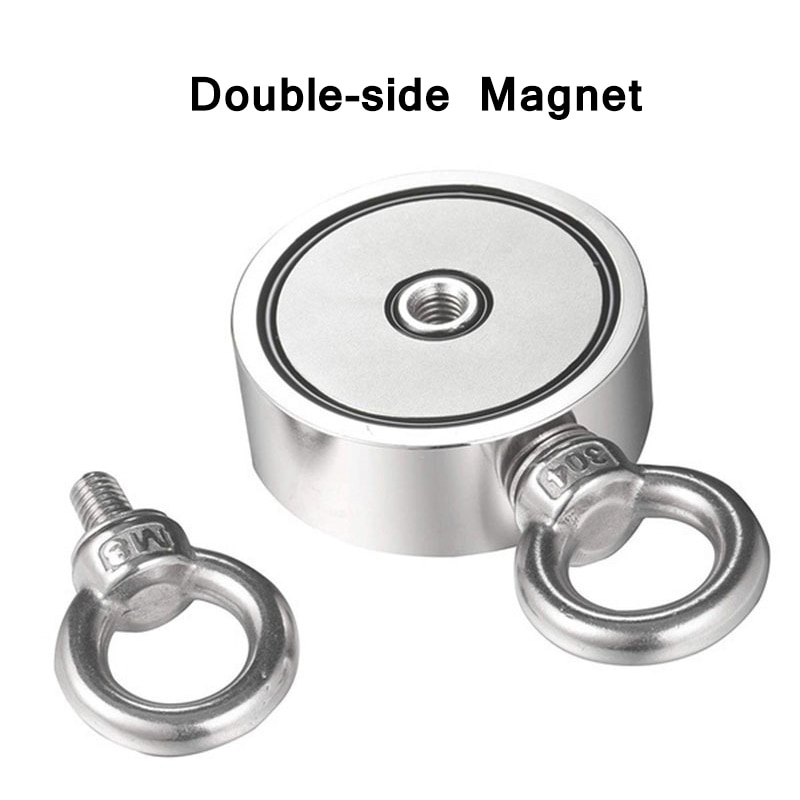 250kg Double-side Strongest Magnet Pot Fishing Magnet Salvage Fishing Hook Magnet Strongest Permanent Powerful Magnetic+10M Rope