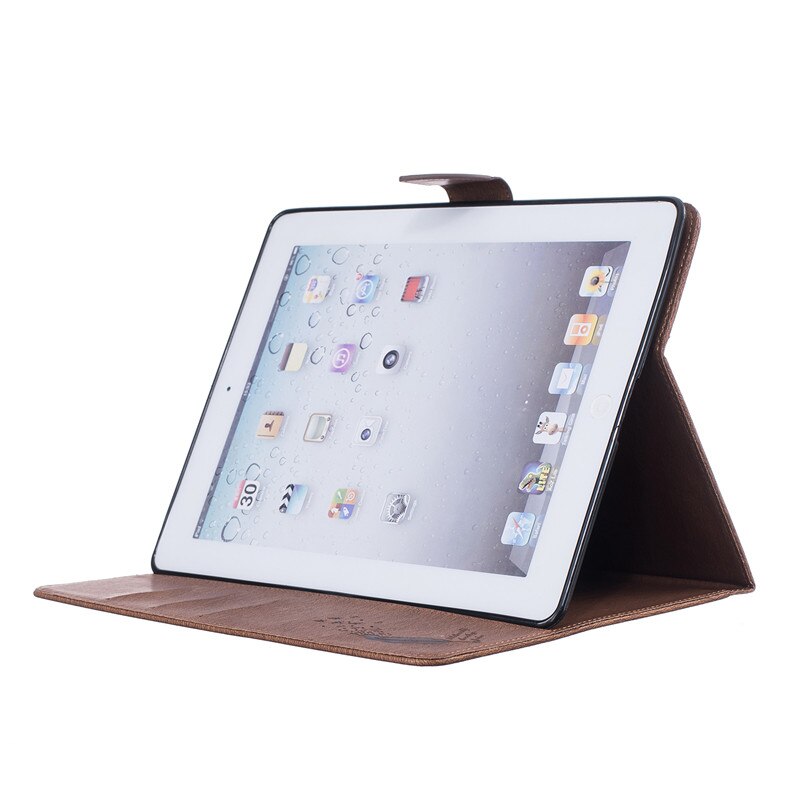 PU Leather Flip Case for Apple iPad 2/3/4 - Shockproof Wallet Stand Cover with Card Slots