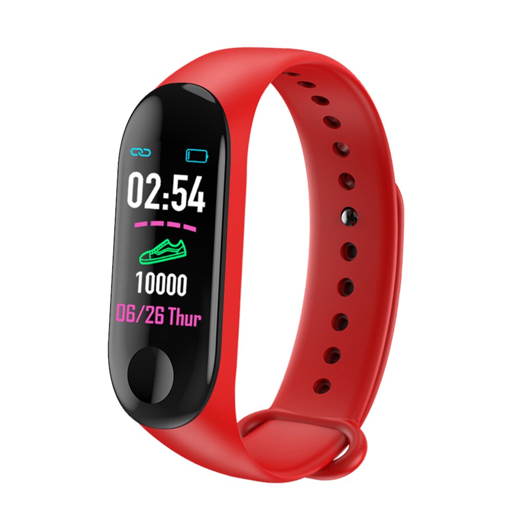 M3 Plus Smart Bluetooth Sport Armband Hartslag Bloeddrukmeter Fitness Tracker Slimme Band: red