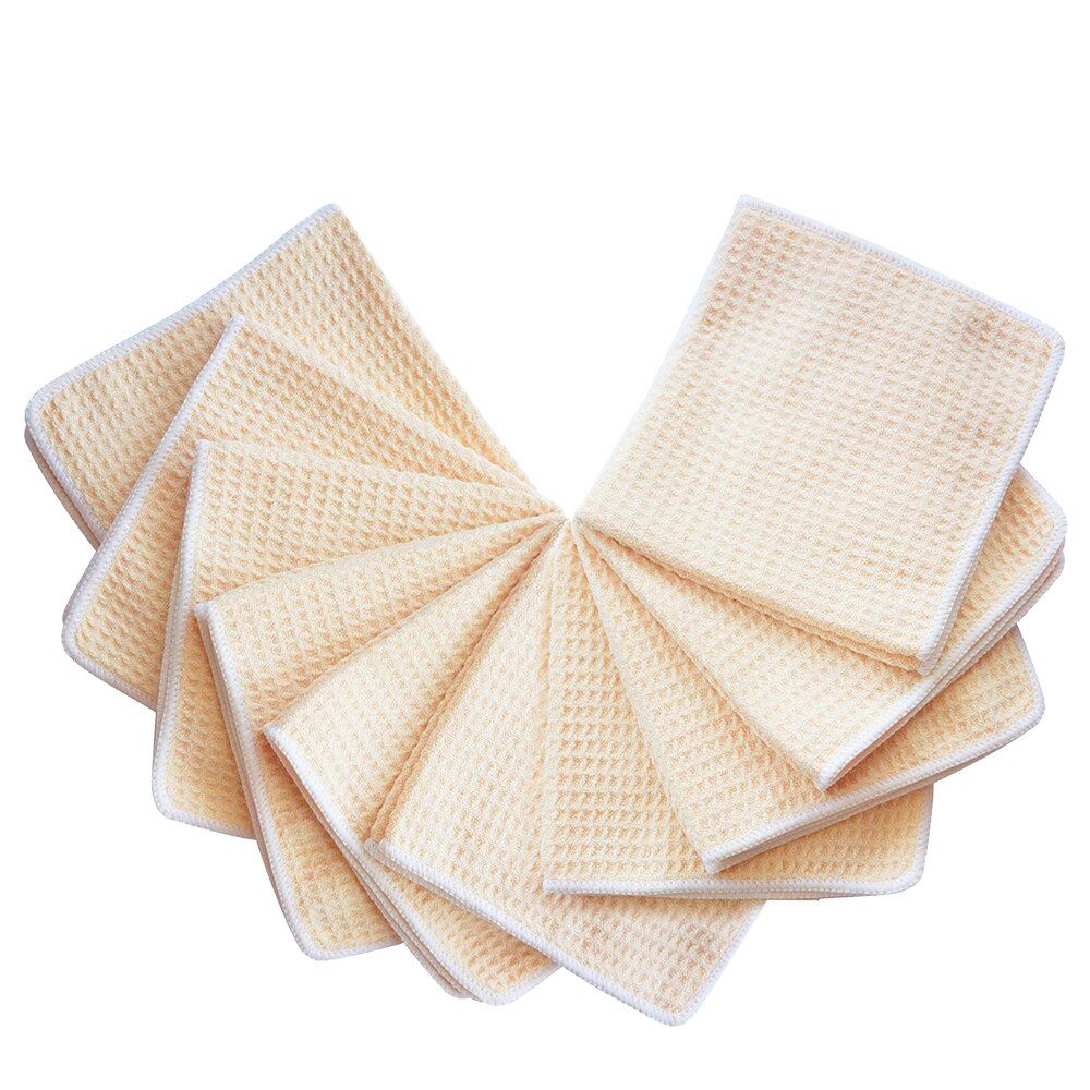 SINLAND Micro Fiber Waffle Weave Towel Microfiber Kitchen Cleaning Cloths Dish Drying Towels Hand Towels 3 Pcs 16inX24in White