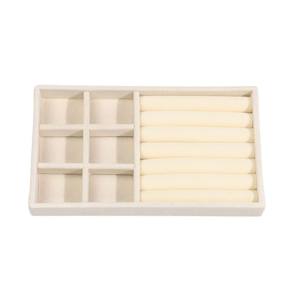 Stackable Velvet Jewelry Storage Box Velvet Necklace Display Tray Bracelet Earring Organizers Ring Bracelet Necklace: MULTI