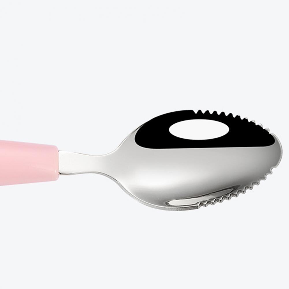 Cuchara de raspado de barro de doble cabeza para niños, multifuncional, de acero inoxidable, procesador de alimentos para bebé, barro para raspar fruta para Cocina