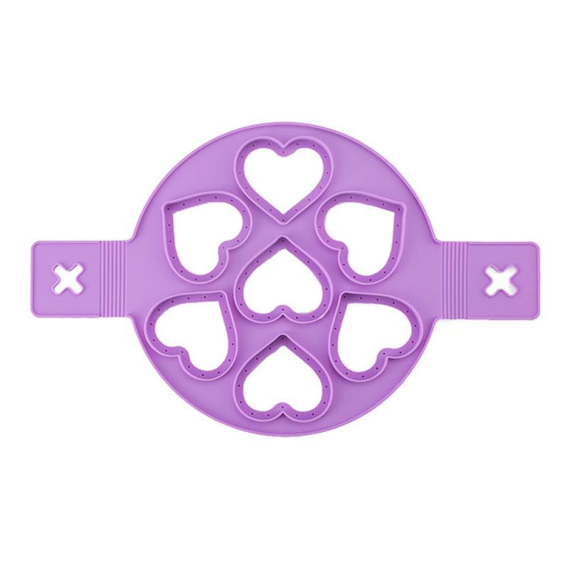 Silikon Kochen Schimmel Ei Omelette Eier Ring umdrehen Fantastisch Küche Spielereien Zubehör NonStick Pfannkuchen Hersteller Schimmel: 1PC Herz Violett