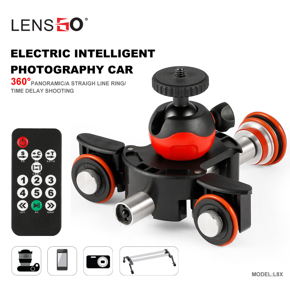 LENSGO L8X Afstandsbediening Camera Video Gemotoriseerde Elektrische Slider Motor Dolly Truck voor Nikon Canon DSLR DV Movie Vlogging Gear