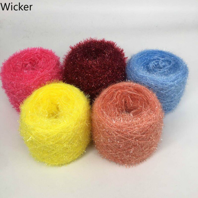 100G/Skein Regenboog Kleur Wimper Veren Garen Anti-Pilling Fancy Acryl Breigaren Voor Handgemaakte hoed Tas Sjaal