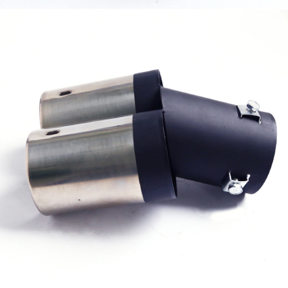 Universal Car Vehicle Exhaust Muffler Double Tube Stainless Steel Tail Pipe Auto Accessories