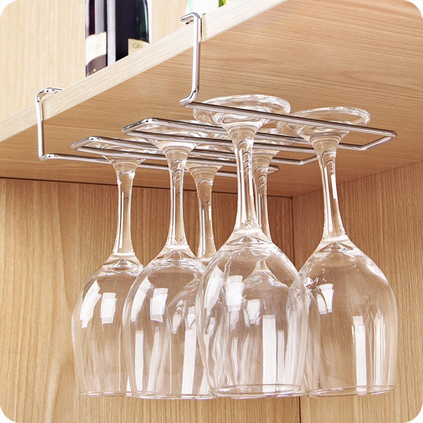 Kast muur wijnbeker houder hangend rek thuis keuken restaurant bar glazen beker hanger plank