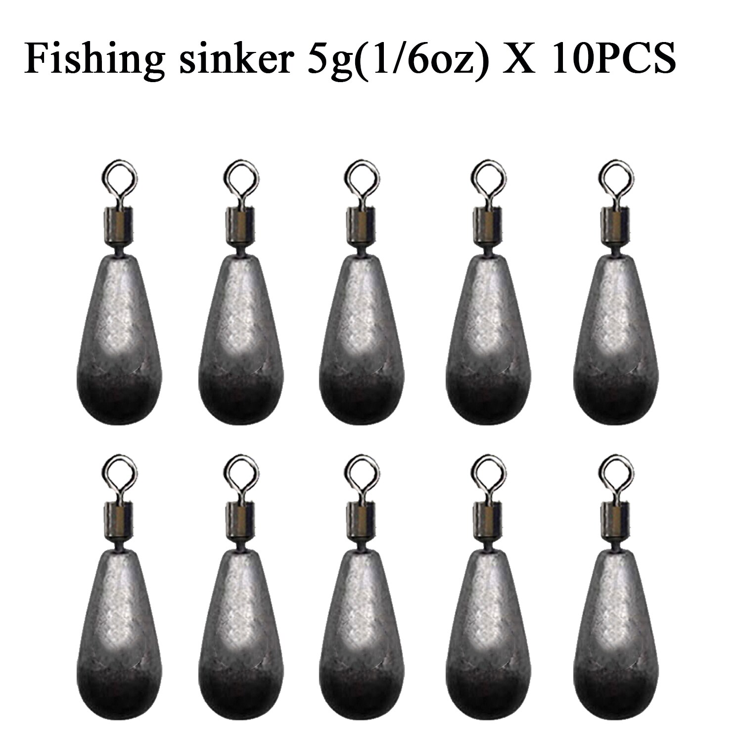 10 pz/lotto pesca peso platina 3.5g 5g 7g 10g 14g 20g pesi goccia d&#39;acqua attrezzatura da pesca accessori: 5g sinker