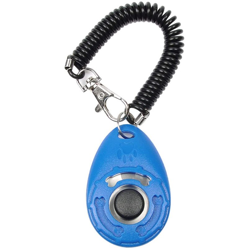 Clicker de entrenamiento para perros, con correa para la muñeca, para cachorros, gatos, aves, caballos y animales: Azul