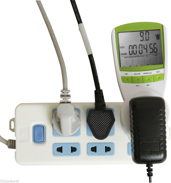 UK Plug Electric Energy Saving Power Meter UK Meter Power/ Volts/ Consumption Monitor Analyzer