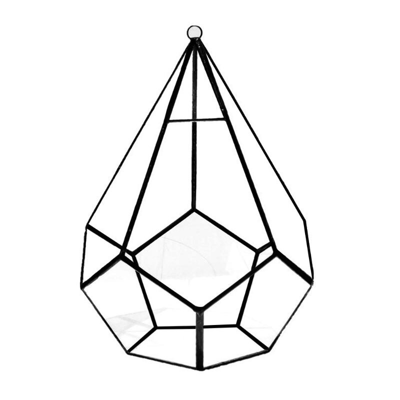 Glazen Terrarium Geometrisch - Moderne Plantenbak Voor Succulenten En Luchtplanten 33x14x18,5 Cm