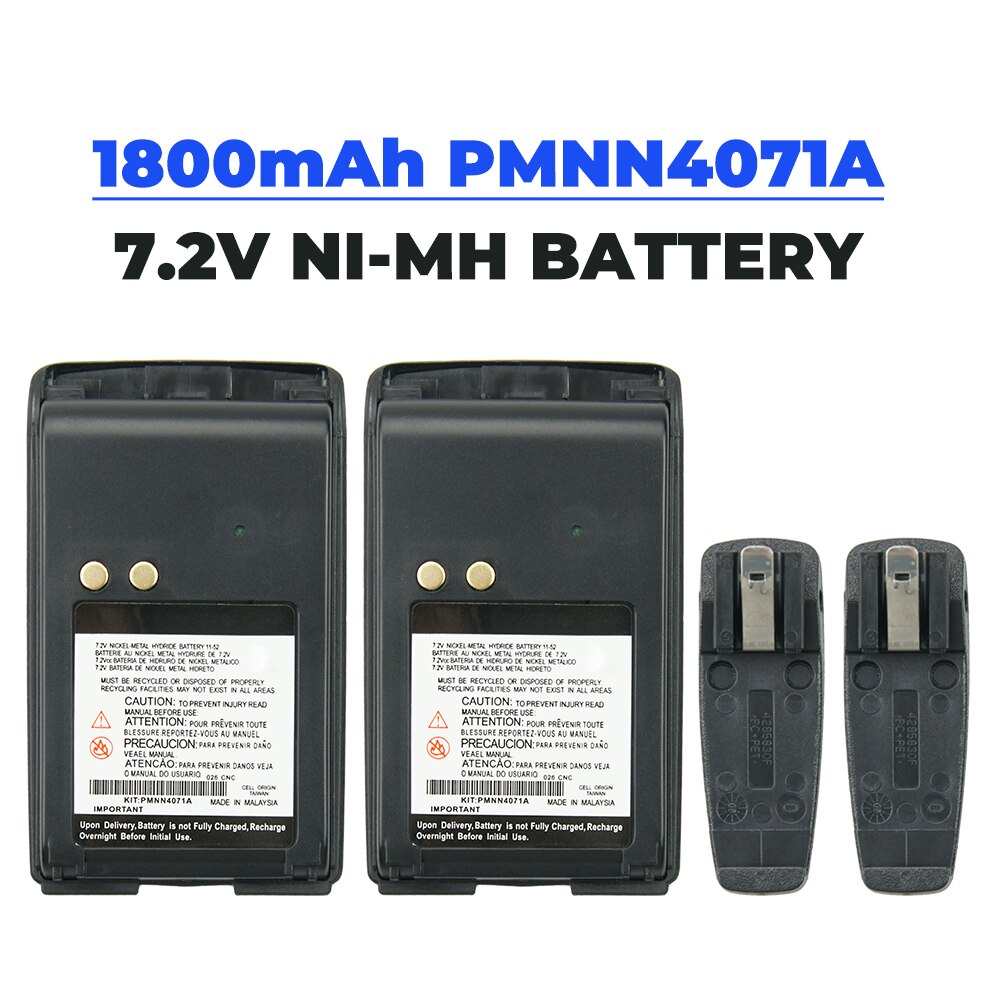 2X Batteria di Ricambio per Motorola A6, A8, BPR40, mag uno BPR40 Walkie talkie 1800mAh 7.2V