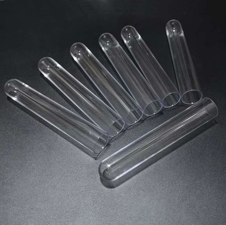 50 stks/partij 25x150mm Plastic Ronde Bodem Test Buizen voor School Laboratorium