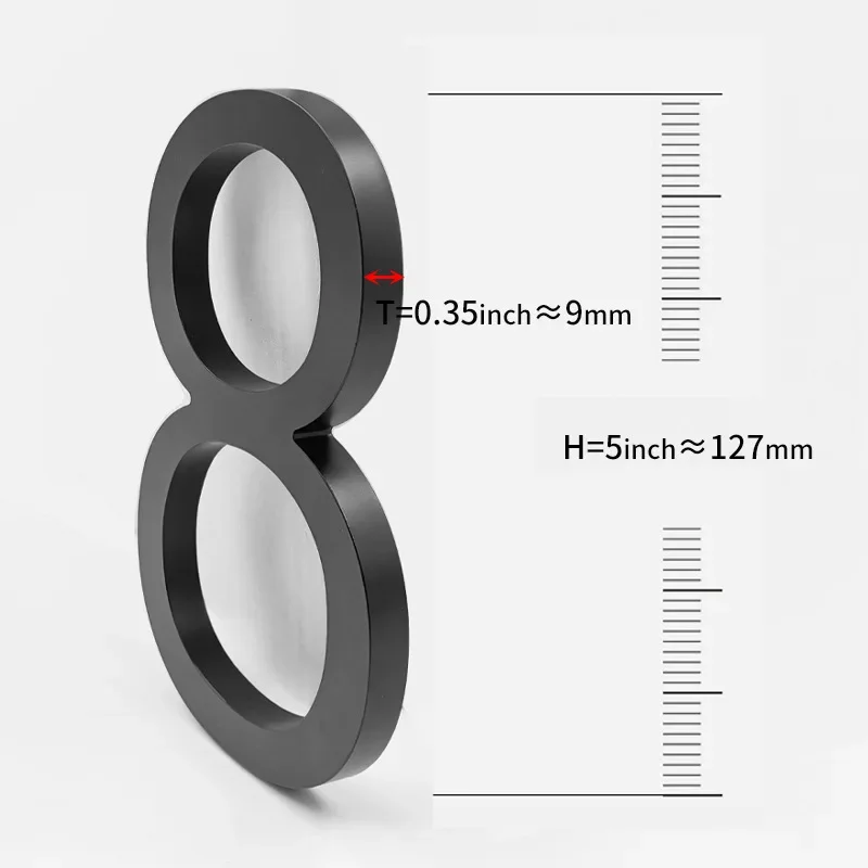 12.7 cm husnummer i metalllegering, moderna nummerskyltar för lägenhet, adressnummer för lägenhetsportal, specialanpassad skylt