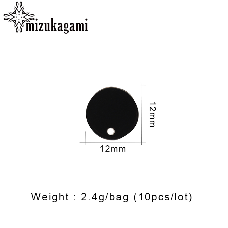 Acryl Stud Ohrring Schwarz Runde Basis Ohrringe Stecker 12 MM 14 MM 16 MM 10 teile/los Für DIY Schmuck Ohrringe machen Zubehör: 12mm