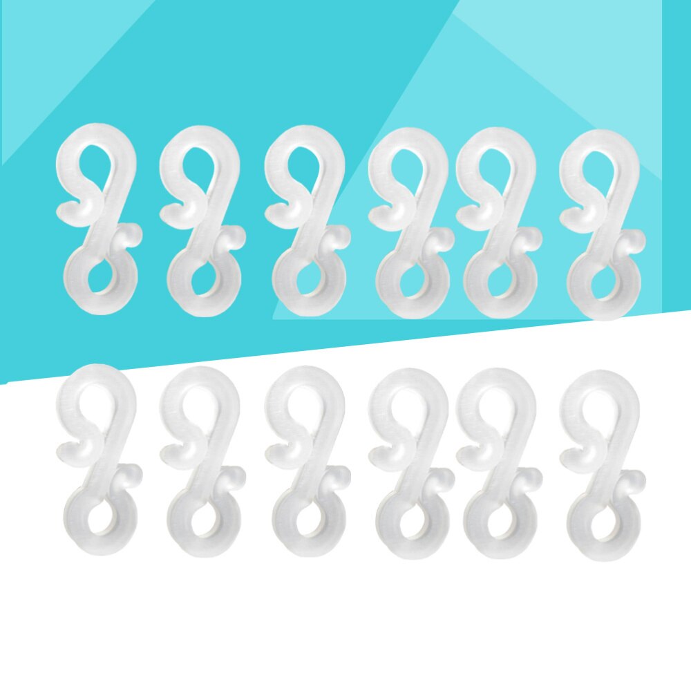 48 Stuks Witte Hange Plastic Outdoor Kerst S Decoratieve Gutter Haken Clips Voor Fairy String Touw