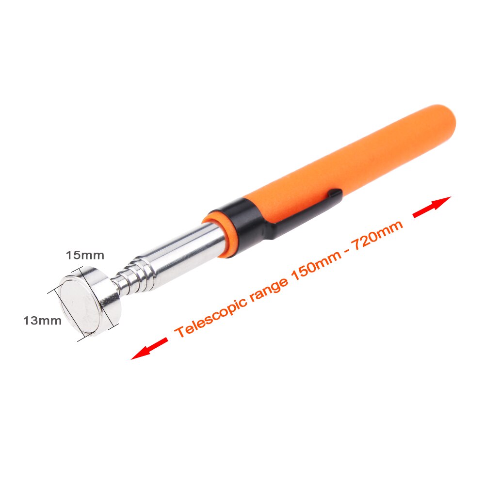 Telescopic Adjustable Magnetic Pick-Up Tools Grip Extendable Long Reach Pen Handy Tool for Picking Up Nuts: 8LB yellow