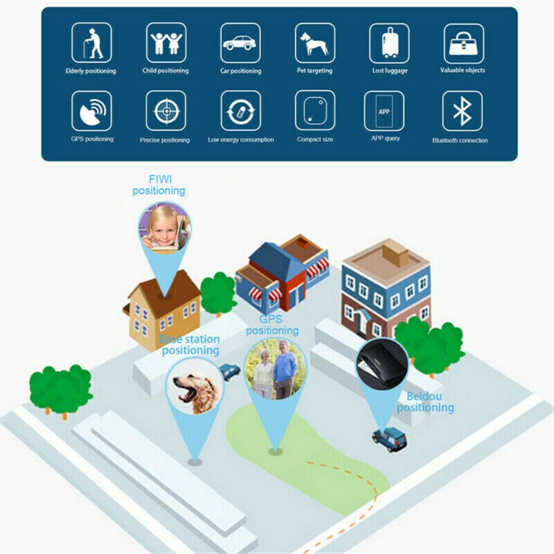 1 x GPS Multi-function Bluetooth Tracker Anti-lost Alarm Key Finder Dog Locator Smart Tag