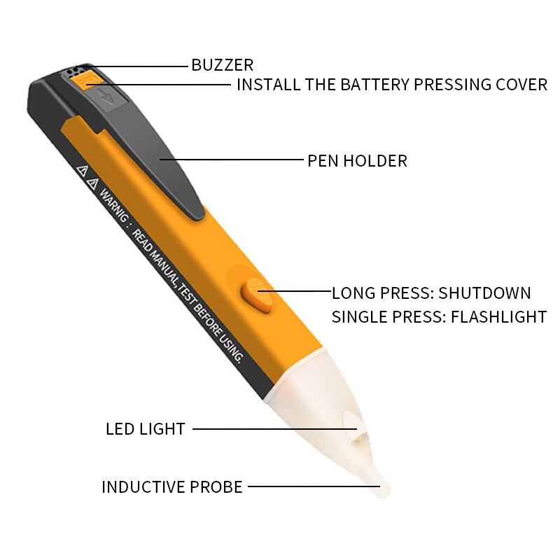 Testeur sans Contact stylo testeur mètre Volt courant électrique Test crayon électricité Test stylo numérique 90-1000V détecteurs de tension ca
