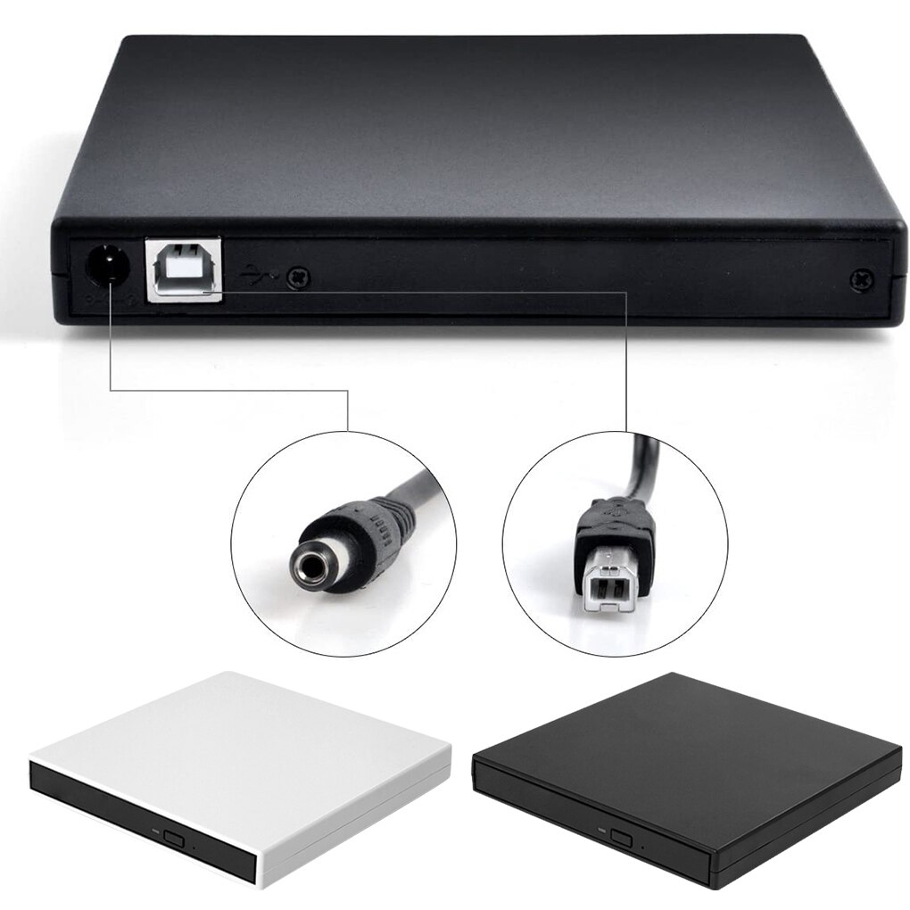 Kit de caja de unidad óptica USB 2,0, grabador de DVD, carcasa externa móvil, lector de quemador de CD para portátil, PC, escritor de CD