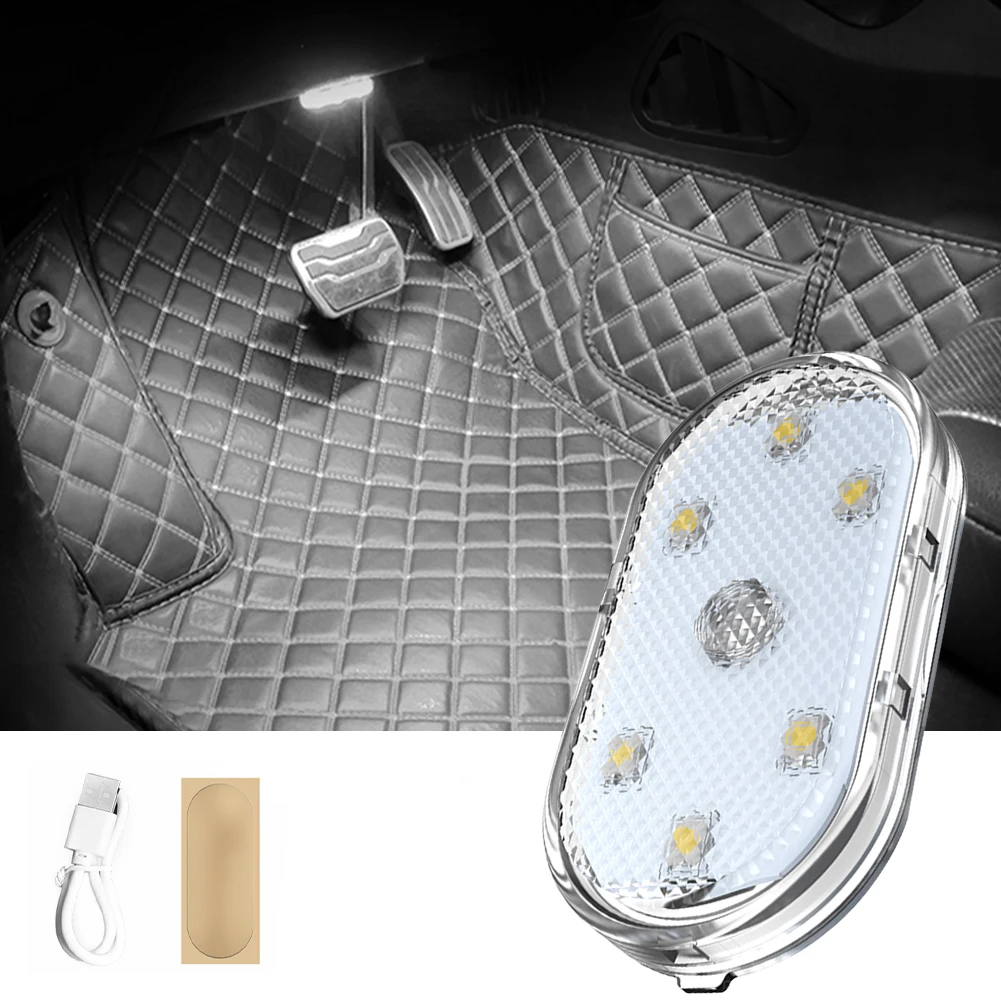 Auto beleuchtung multi-funktion leselampe led atmosphäre lampe auto touch sensing usb lade auto dach notfall lampe: 6000 Karat Kaltweiß