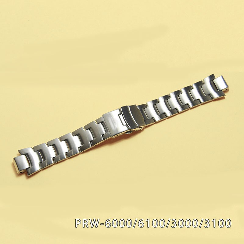 Stainless steel Strap for CASIO PRG-300/PRW-6000/PRW-6100/PRW-3000/PRW-3100 Watch bands: Silver