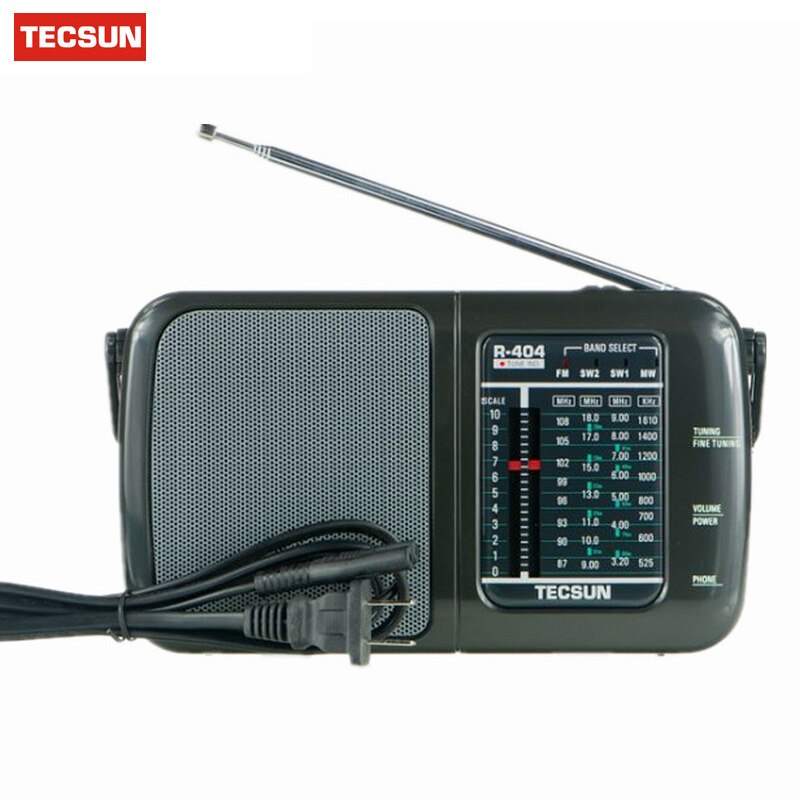 Original TECSUN R-404 R404 High Sensitivity FM Radio MW/SW Radio Receiver With Built-In Speaker Portable Radio Digital Receiver