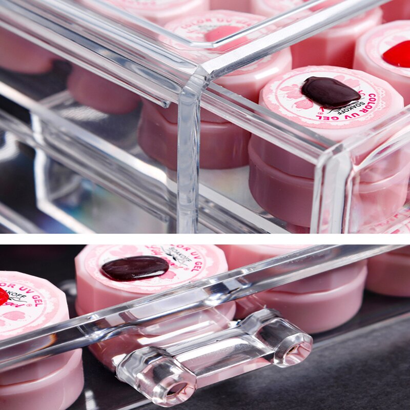 Caja de almacenamiento de accesorios de uñas de 5 capas, organizador acrílico de almacenamiento de cosméticos, estante de exhibición de joyería transparente, caja de cajón de plástico