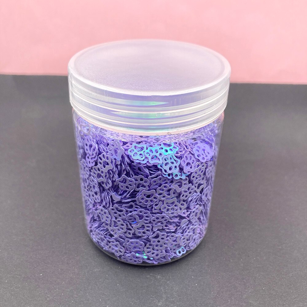 1 Doos Kat Poot Vorm Glitter Pailletten Voor Ambachten Diy Naaien Pailetten Nagels Arts Manicure Sequin Wedding Christmas Decor Confetti: purple