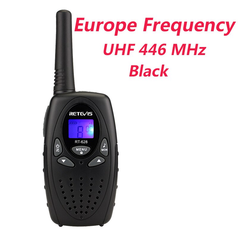 1pc Walkie Talkie Kids Radio Station RETEVIS RT628 0.5W Hf Transceiver Ham Radio UHF Two Way Radio J1026: Black Europe