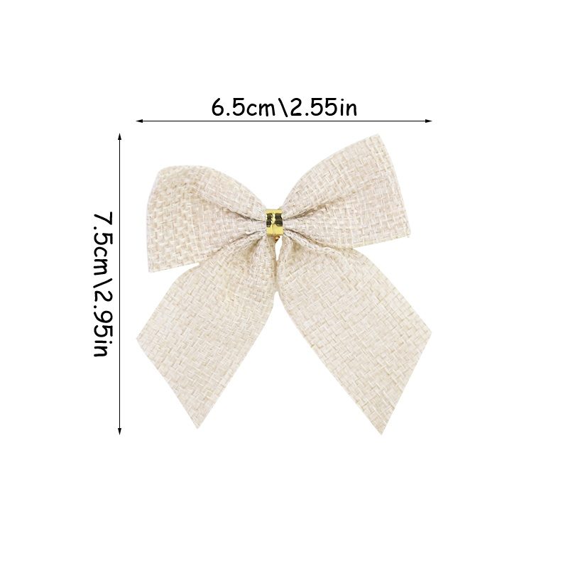 10/20Pcs Christmas Bows Tie Decoration Red Green Bow-knot Merry Christmas Tree Decor Pendant Year Navidad: L / Deep Sapphire