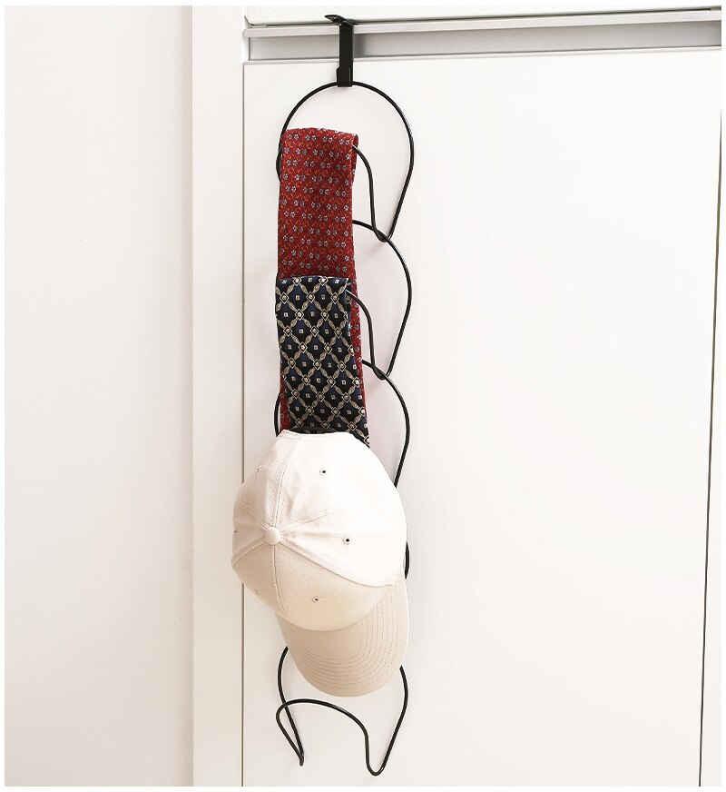 Porte-manteaux chapeau stockage chaîne crochet fer forgé porte crochet gratuit perforé portemanteau support mural écharpe sans couture